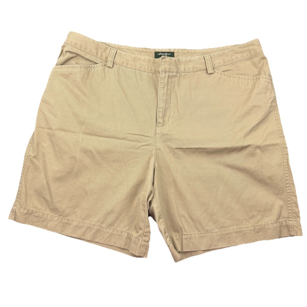 EDDIE‎ BAUER Mercer Fit Womens Khaki 7" chino shorts - Size 14